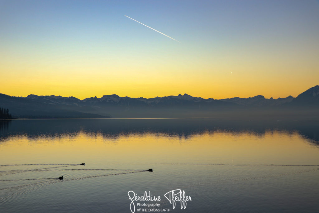 Travels winter Sunrise over Lake Geneva